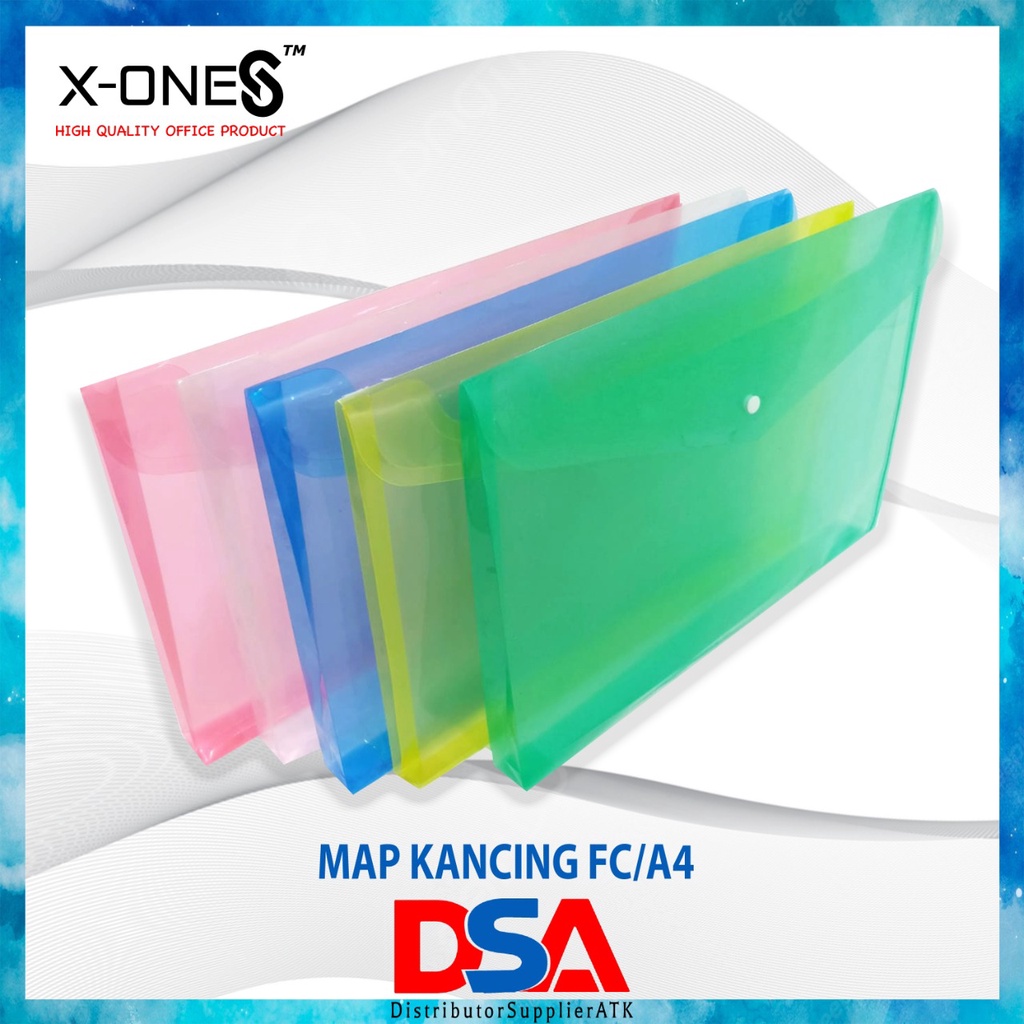 

DSA - MAP PLASTIK KANCING FOLIO / F4 / MAP KANCING PUNGGUNG GROSIR MURAH X-ONE