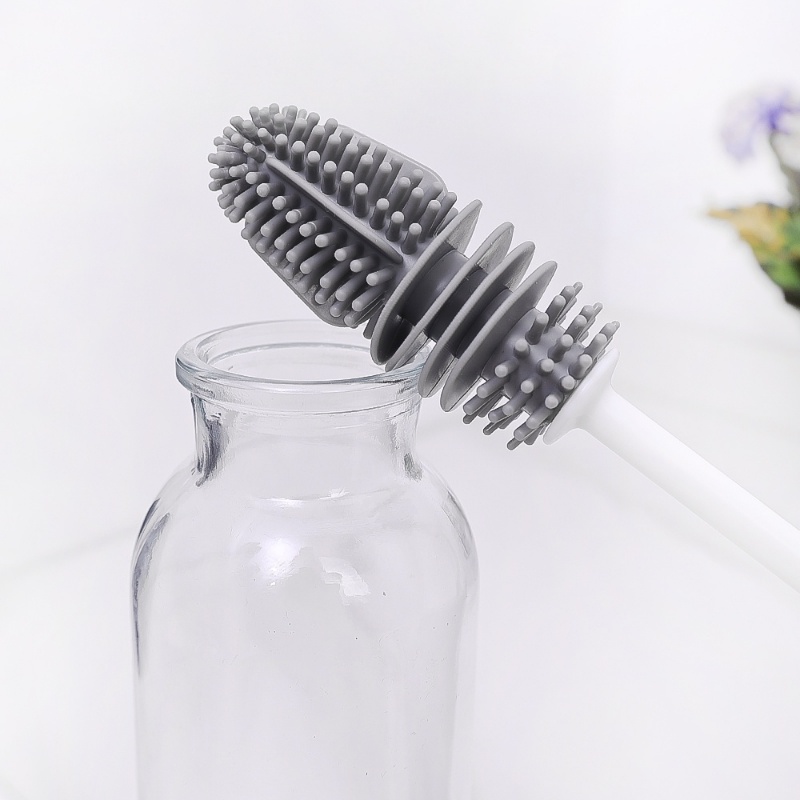 Sikat Pembersih Botol Dengan Gagang Panjang Deep Soft Silica Gel Clean Scrub Brushes Untuk Cangkir Air Lantai Bak Ubin Permukaan Kamar Mandi Dan Dapur Rumah Tangga Multifungsi