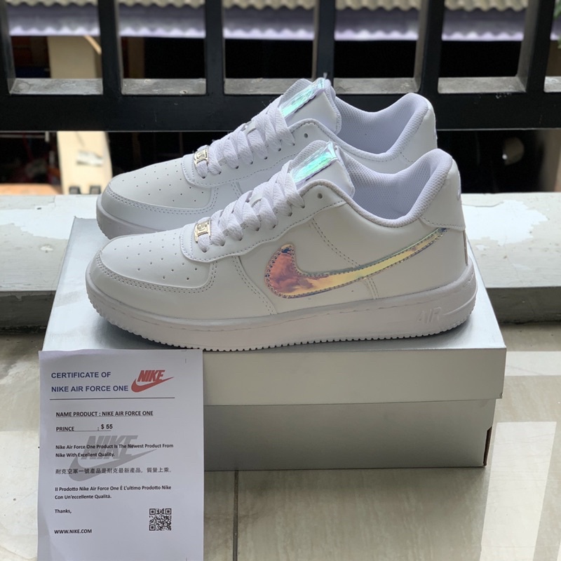 SELERA SNEAKERS COD SEPATU PUTIH HOLOGRAM NK A1R FORC3 1 ONE LV8 MID LOW WHITE SEPATU PRIA DAN WANITA SEPATU PENDEK CASUAL TERBARU DAN TERLARIS