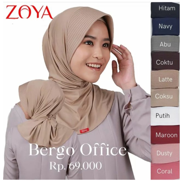 ZOYA BERGO OFFICE KERUDUNG INSTAN BERGO LANGSUNG