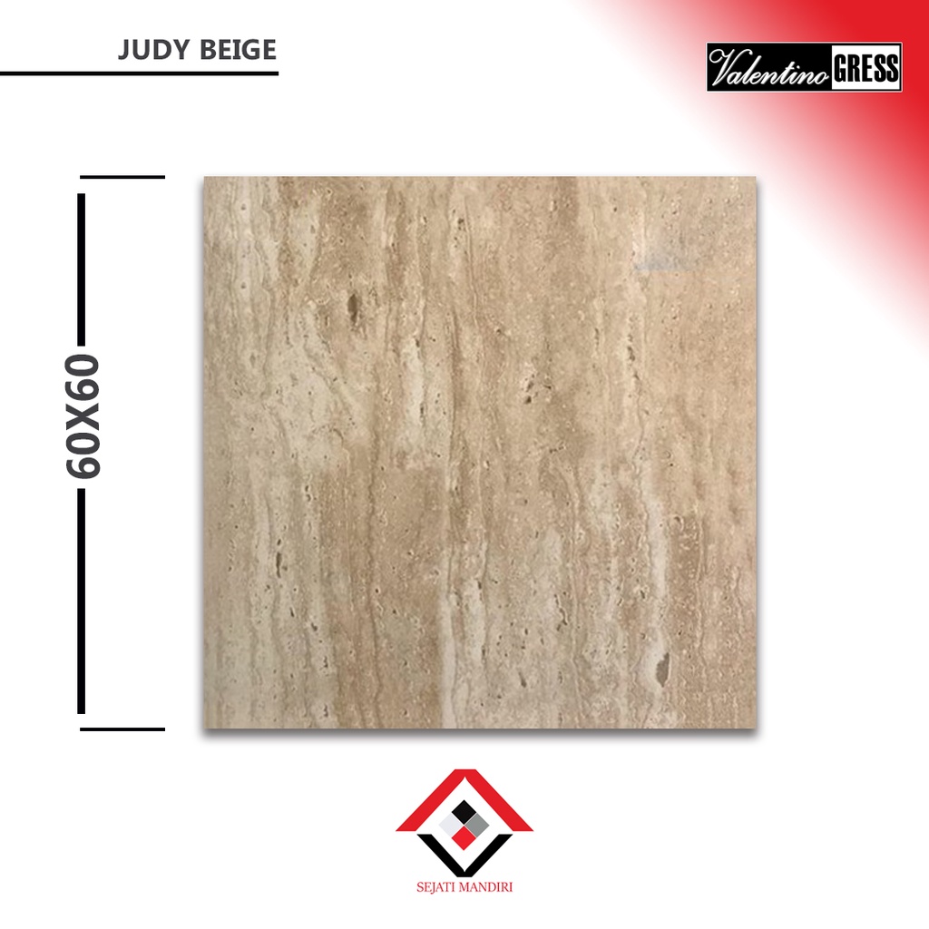 Granit 60x60 - Motif Kayu glossy - Valentino Gress Judy Beige