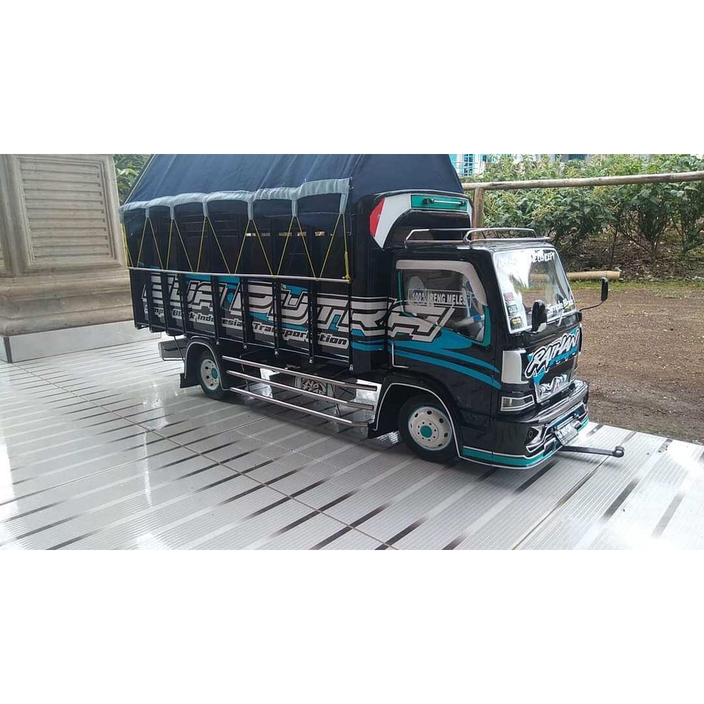 COD miniatur truk oleng bak kabin jungkit anti gosip, trek, truck oleng miniatur, truk oleng kayu mu