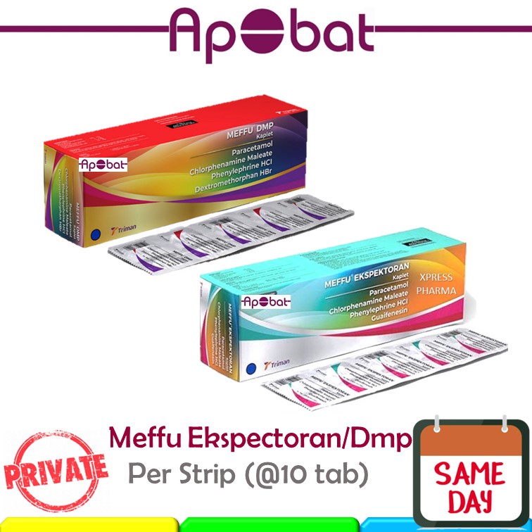 - ApObat - Meffu STRIP Expectorant / DMP Obat Batuk Pilek Flu Ekspeektoran Mefu Tablet Mevu Mevvu