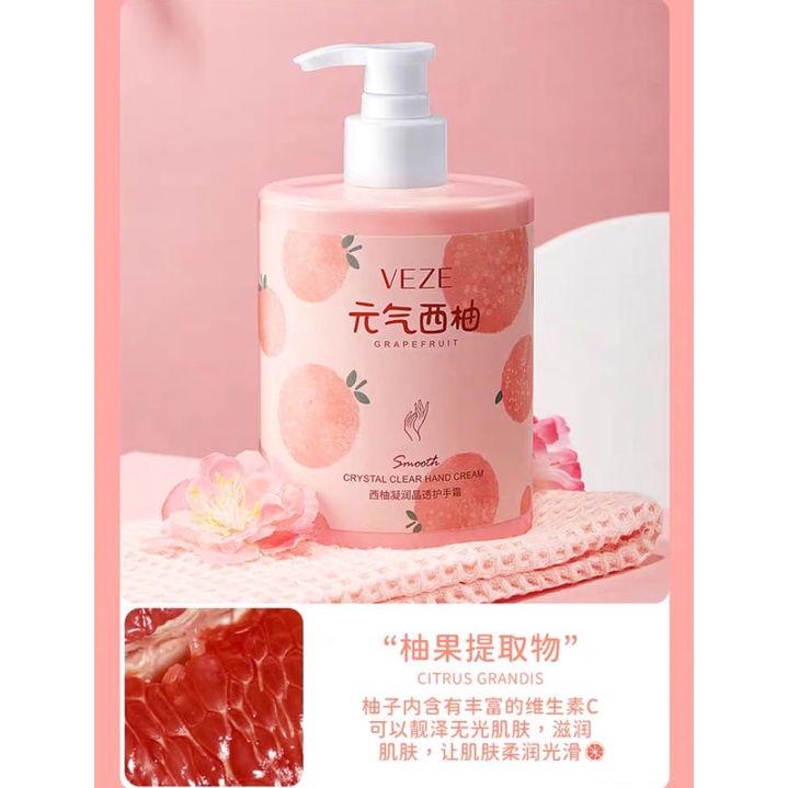Veze Smooth Kristal Clear Hand Cream Peachtime Grapefruit  450 Gram CJR