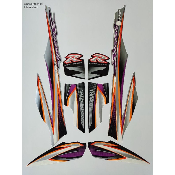 STRIPING ORI SUZUKI SMASH R Th 2005) Hitam Silver