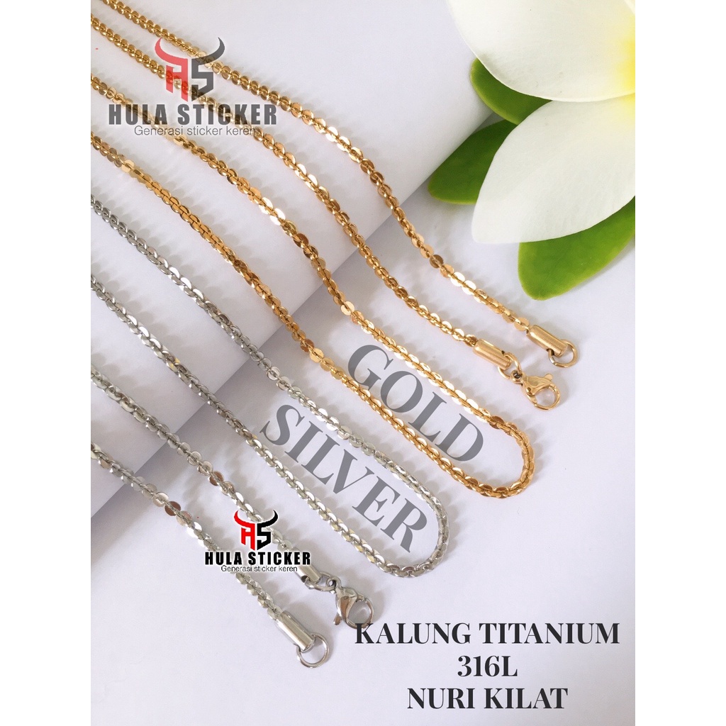 Kalung Rantai Titanium Import 316L Nuri Kilat / Nuri Sinar / Nuri Kaca