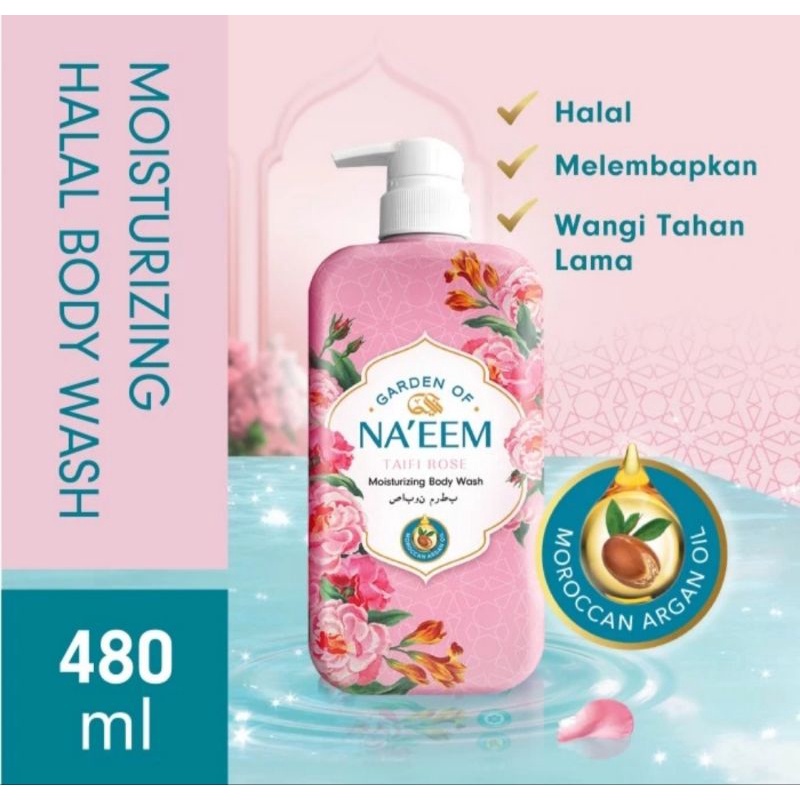 NAEEM Body Wash Botol Pump Sabun Mandi Gardenia Taifi Rose 480ml