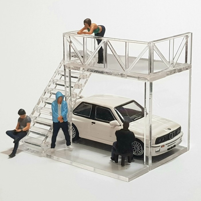 Mezzanine garasi skala 1-64 diorama diecast