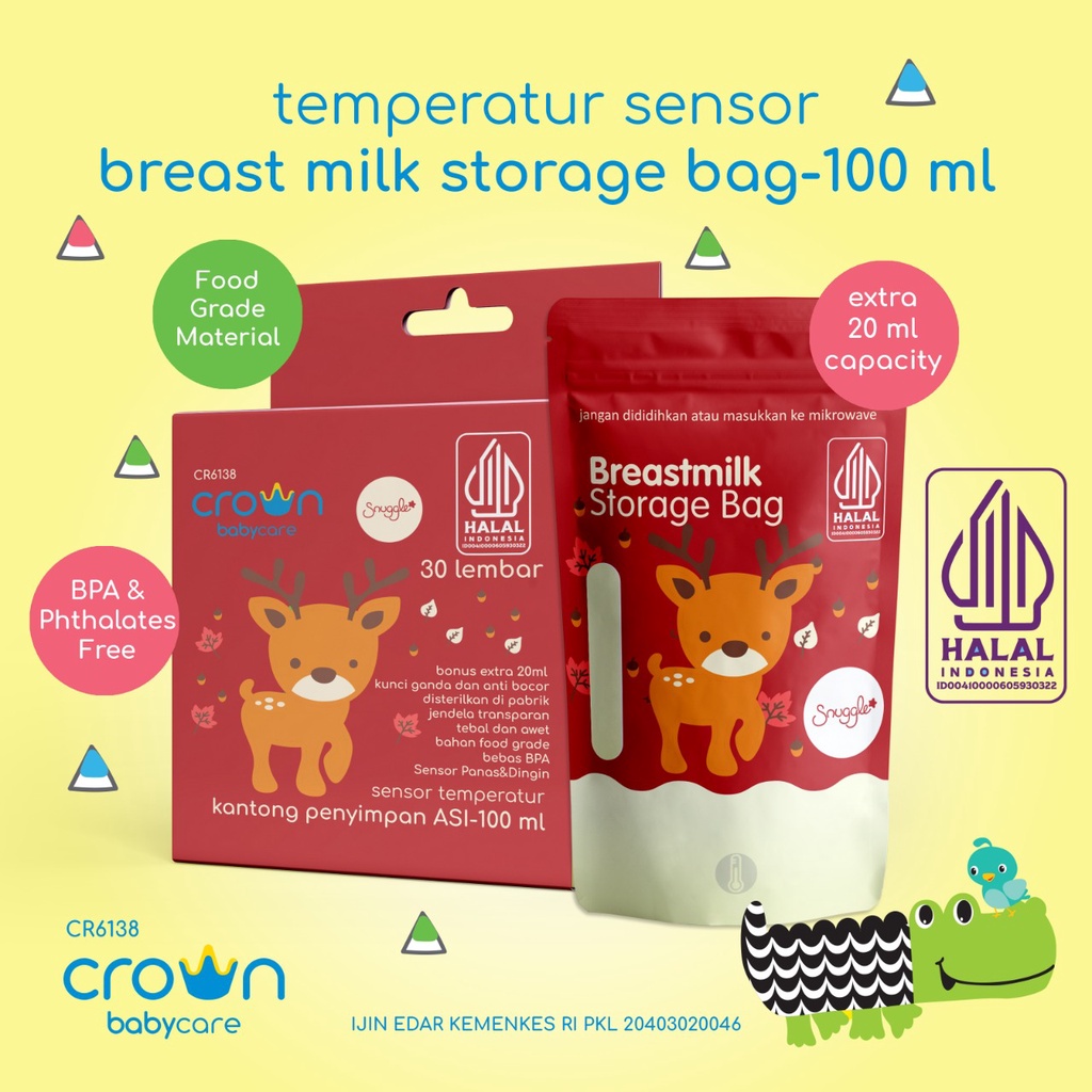 Crown Babycare Breast Milk Storage Bag Kantong Asi 100+ Extra 20ml