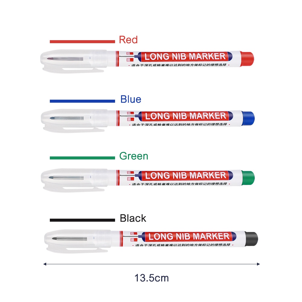 [Harga Grosir] Penanda Kepala Panjang 21mm, Pulpen Penanda Lubang Dalam Konstruksi Tukang Kayu, Spidol Cepat Kering Tahan Air Berminyak, Pulpen Tulisan Serbaguna, Pena Karbon Dekorasi Rumah