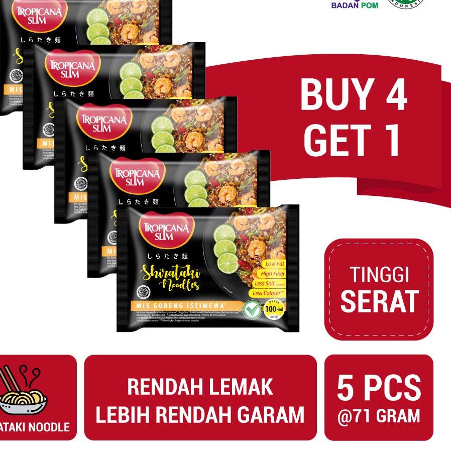 

╝¤╚ BUY 4 GET 1 - Tropicana Slim Shirataki Noodle 71 g - Bantu Dukung Hidup Sehat