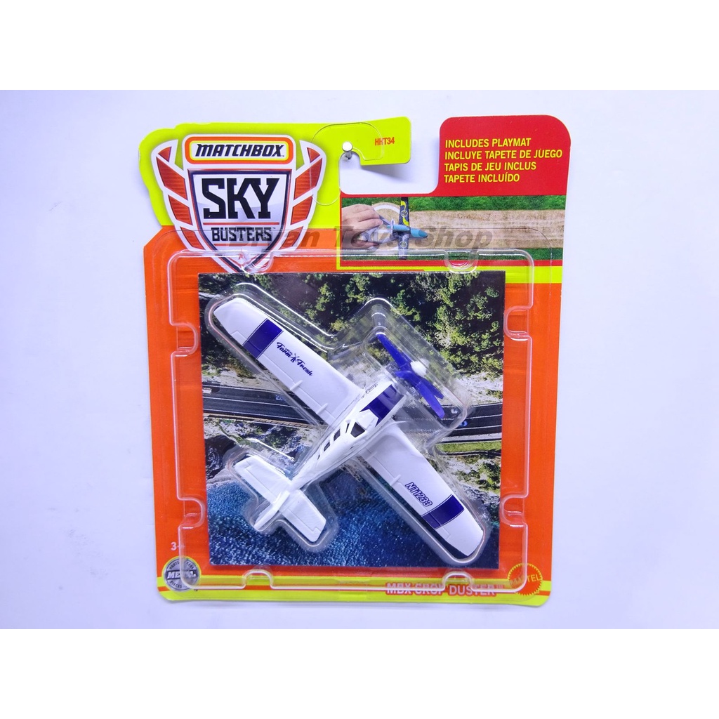 Matchbox Sky Busters MBX Crop Duster Putih Pesawat