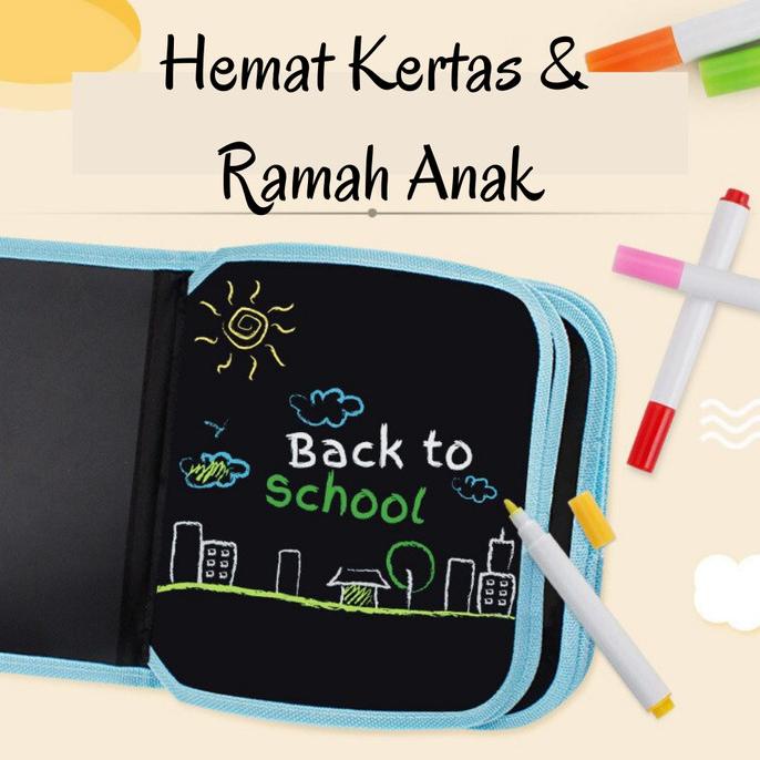 Mainan Edukasi Anak 6 Tahun Laki Laki PAUD TK Reusable Doodle Hijau