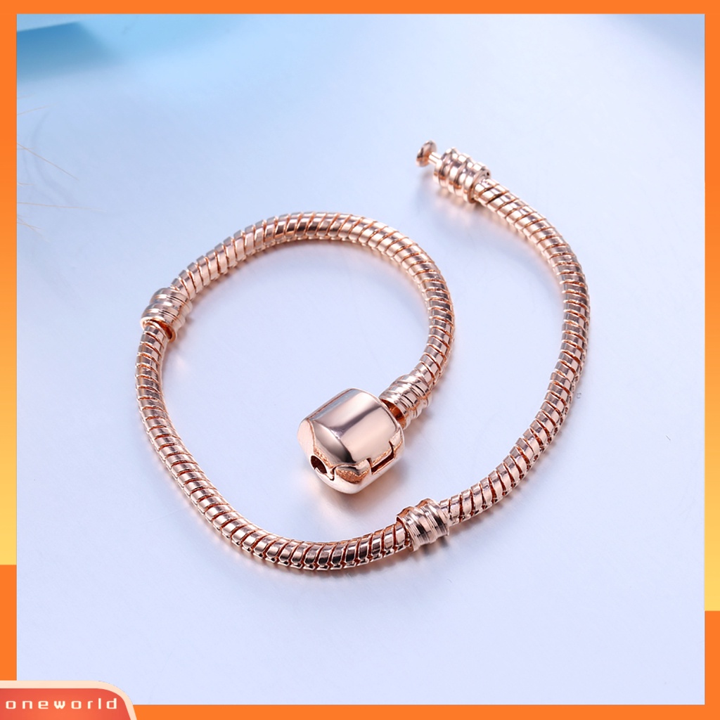[WONE] Bangle Simple Beaded Snake Chain Women Gelang Pesona Manik-Manik Untuk Kehidupan Sehari-Hari