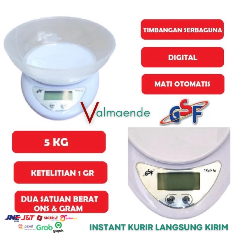 Timbangan Kue Digital GSF 4405 Timbangan Dapur Digital 5kg Analog 2kg Timbangan Bumbu Serbaguna Timbangan Buah Scale GSF 4016