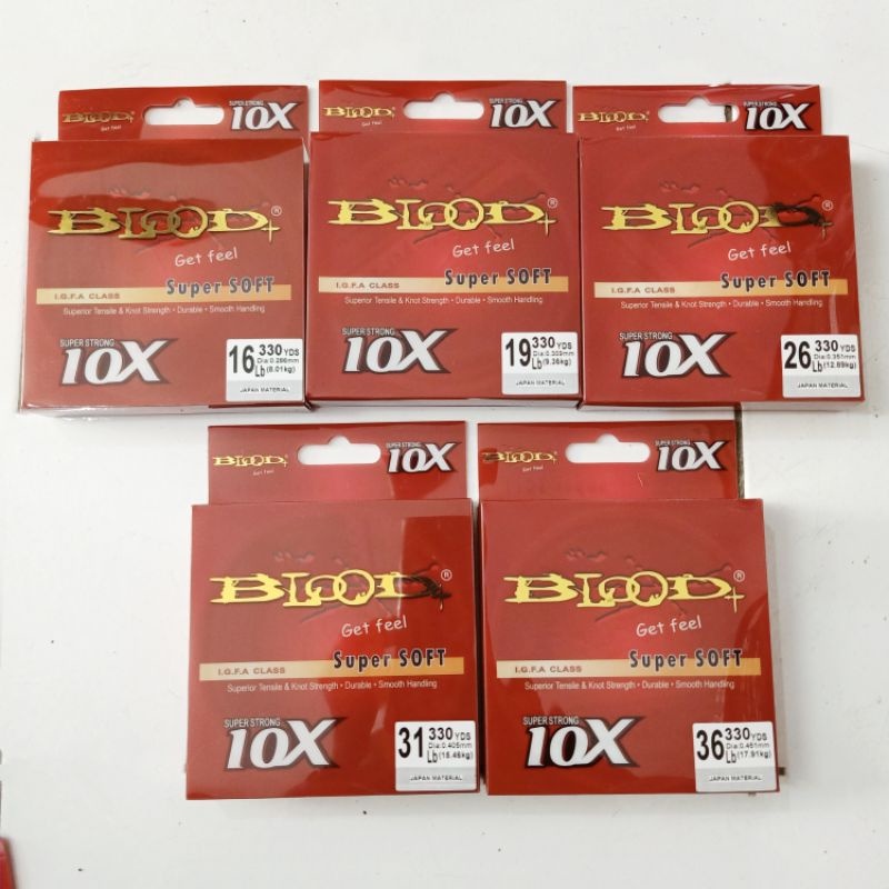 Senar Pancing Bahan Nylon Blood Super Soft 10x Super Strong TERBAIK