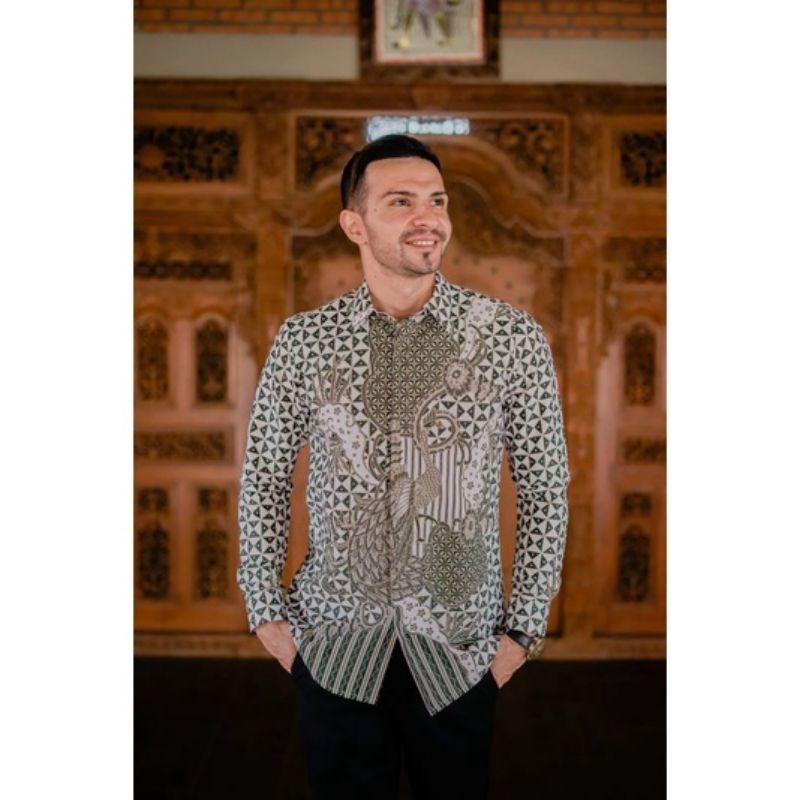 Baju Kemeja Batik Pria Lengan Panjang Slim Fit Premium Modern Full Furing