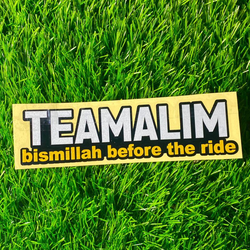 Sticker TEAMALIM bismillah before the ride stiker motor cutting sticker 1pcs