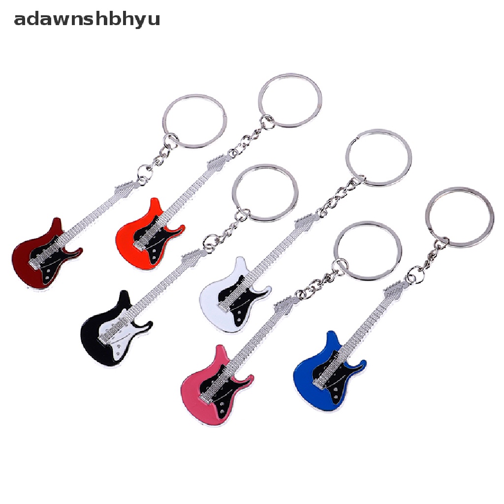 Adawnshbhyu Kreatif Logam Gitar Elektrik mini Gantungan Kunci Gantungan Kunci key ring Hadiah ID