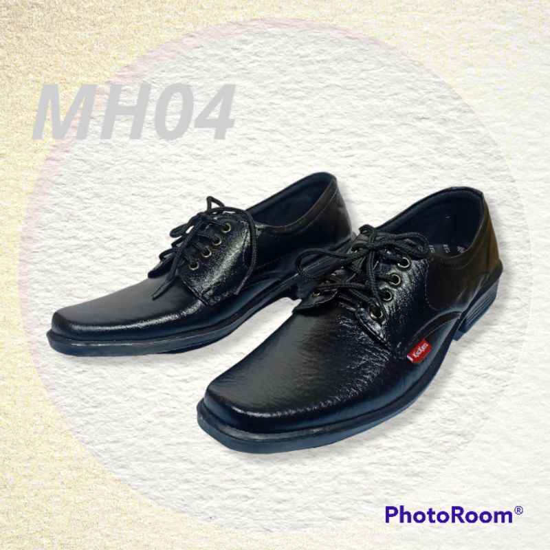 Sepatu Pantofel Tali Pria MH04 Pantofel Hitam Sepatu Kantor Pria