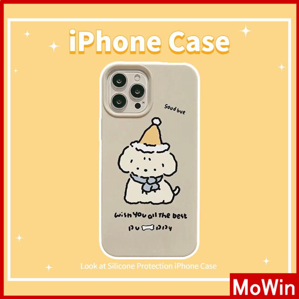 For iPhone 14 Pro Max iPhone Case Khaki Gray TPU Soft Case Shockproof Protection Camera Puppy Cute Style Compatible For iPhone 13 Pro max 12 Pro Max 11 Pro Max xr xs Max 7Plus 7 8