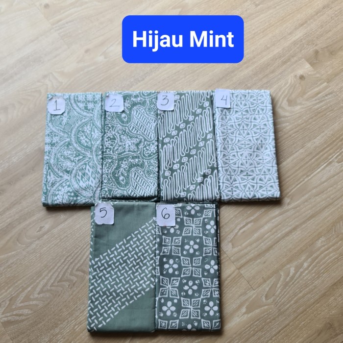 Kain Kain Batik Garutan Warna Hijau Mint (081119)