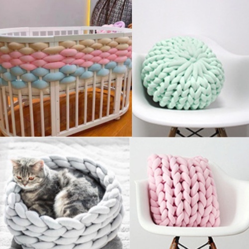 Super Thick Chunky Cotton Tube Yarn DIY Bulky Blanket Hand Knitting Spin Yarn | Bantal Selimut