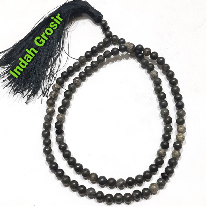 Tasbih Batu Black Jade Dop 6mm 99butir Natural