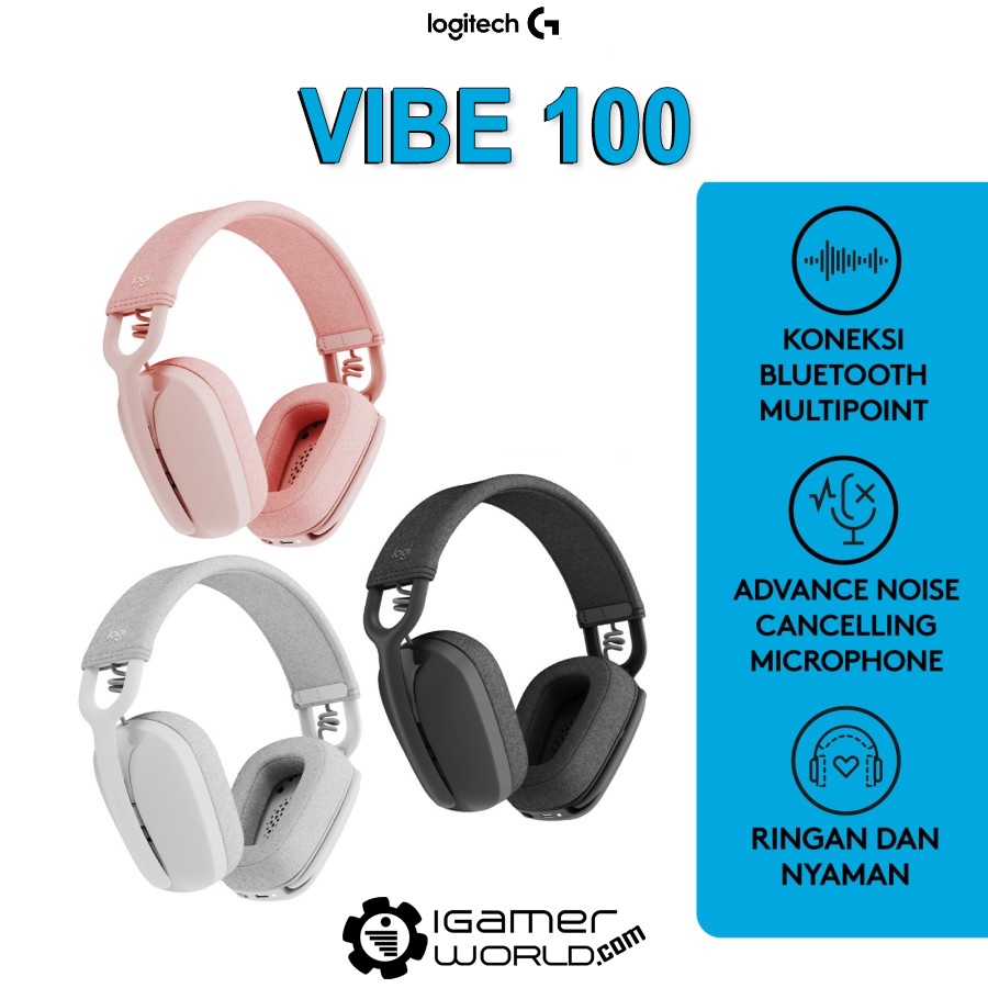 Jual Logitech Zone Vibe 100 Bluetooth Noise Cancelling Gaming Headset