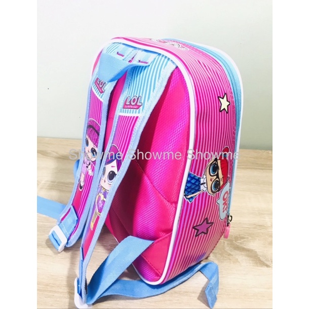 SHOWME TROLY - TROLI TAS RANSEL DORONG ANAK SEKOLAH  PAUD 1inci BATOK GAMBAR PAKAI BUSA KAKU KUALITAS PREMIUM LOL SURPRISE