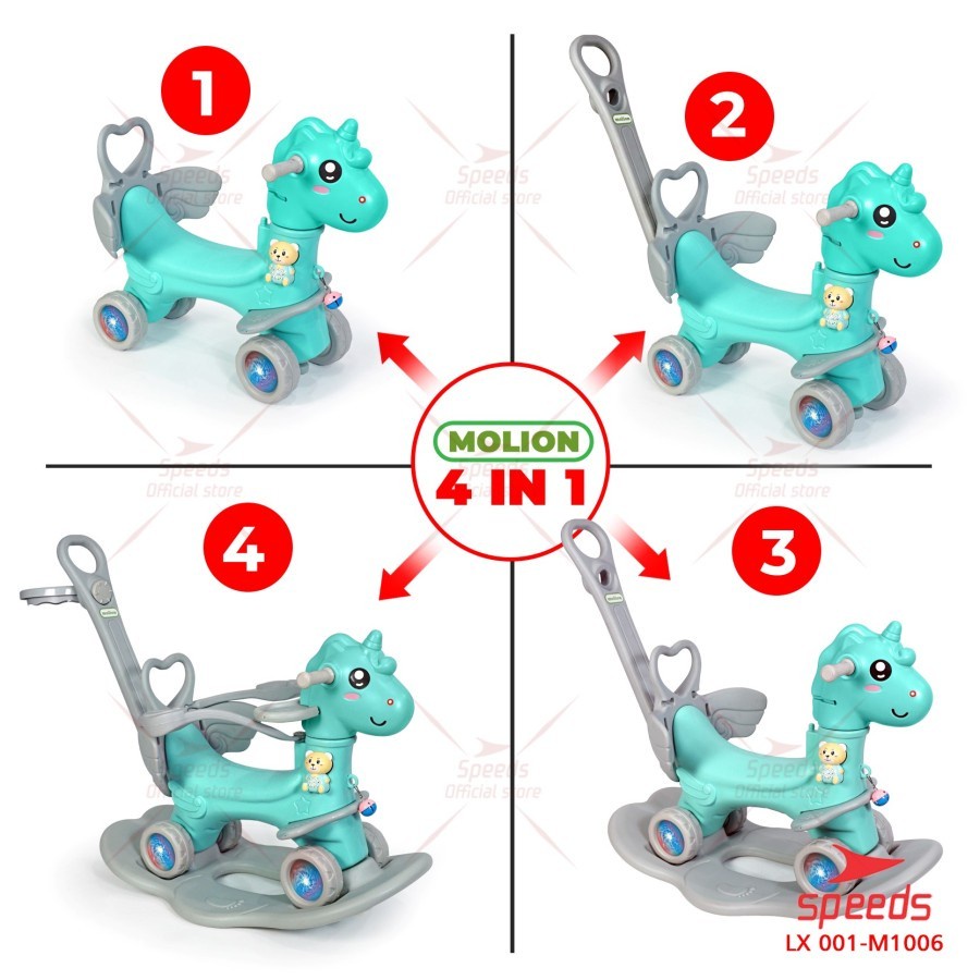 MAINAN ANAK KUDA-KUDAAN JUNGKIT ANAK 4IN1 MOLION KD4-M1006