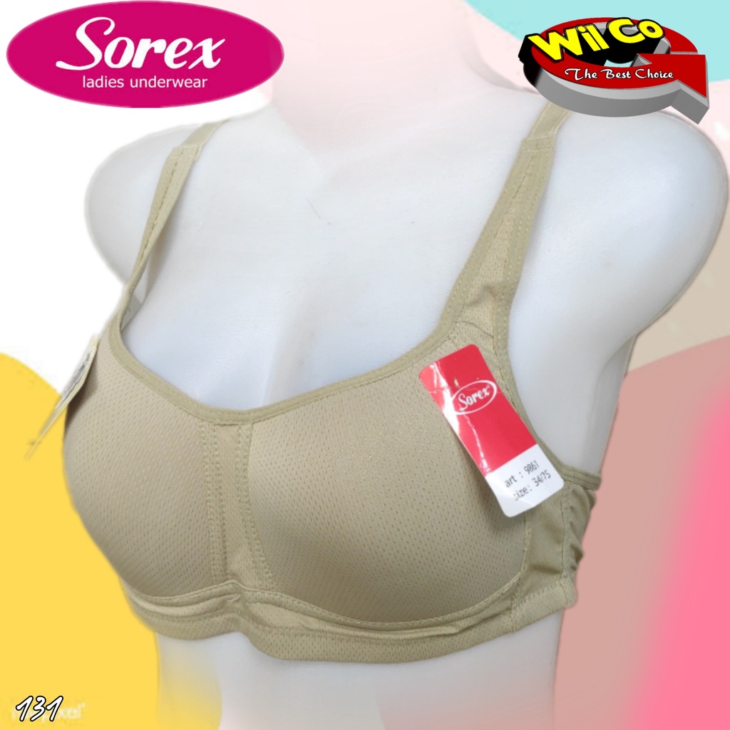 K131 - BRA/BH WANITA SOREX EXTRA COMFORT TANPA KAWAT BUSA TIPIS TIGA PENGAT SIZE 34 - 40 CUB