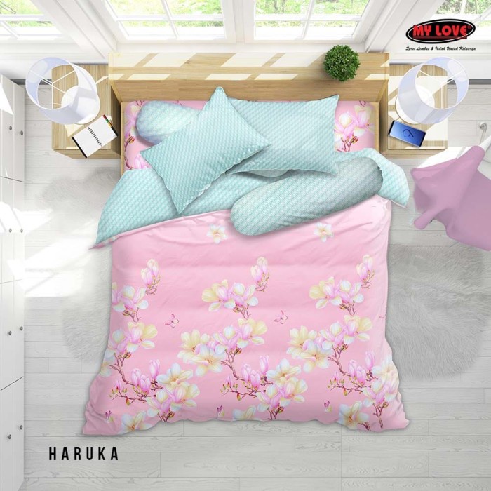 Bedcover Set King T30 My Love Terlaris motif Haruka 180x200x30 cm {Property Off Liliy Grosir Sprei