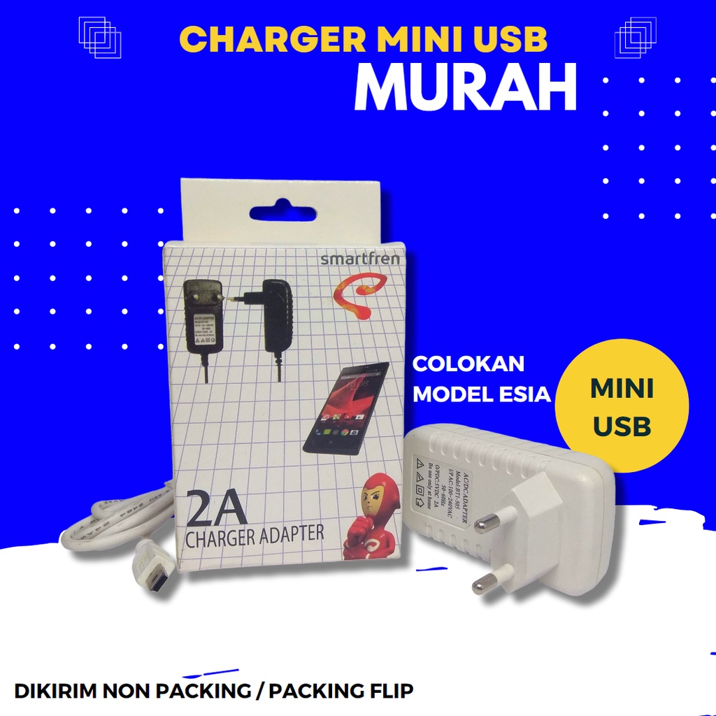 Charger Murah Mini USB BT1-505 Charger Colokan Esisa / Colokan Blackberry Lama Charger Handphone Universal for Android