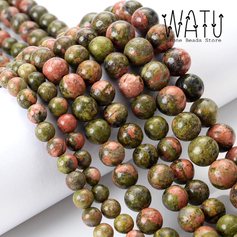 Manik Batu Alam Natural Unakite Stone Beads Unakite 6mm 8mm 10mm