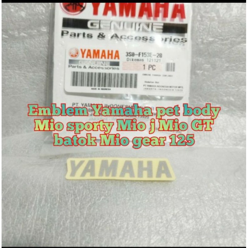 EMBLEM YAMAHA 3S0-F153E-20 BATOK PET BODY MIO GEAR 125 PART ORI YAMAHA