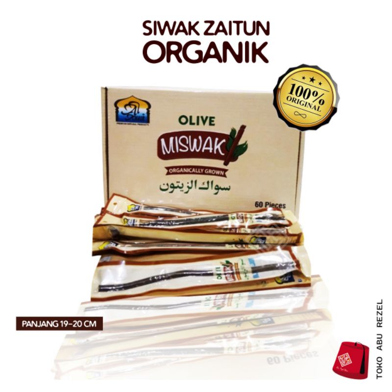 MISWAK OLIVE Organic Al-Khair | Kayu Siwak Hitam Zaitun Organik 100%