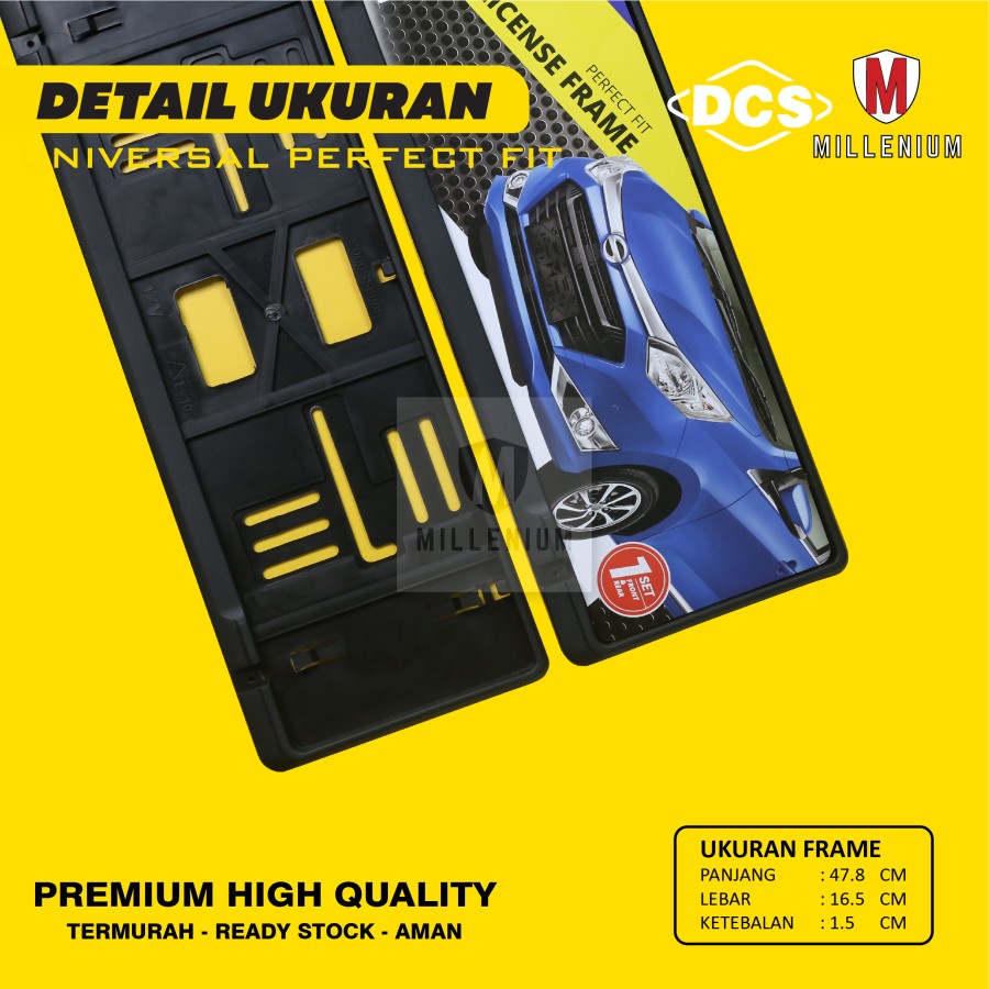 COVER TATAKAN TEMPAT DUDUKAN PLAT NOMOR MOBIL MERK DCS 46CM UNIVERSAL