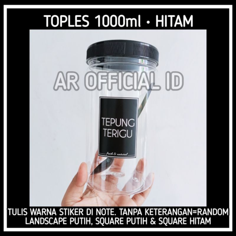 1000ml HITAM • TOPLES BUMBU DAPUR FREE SENDOK &amp; STIKER