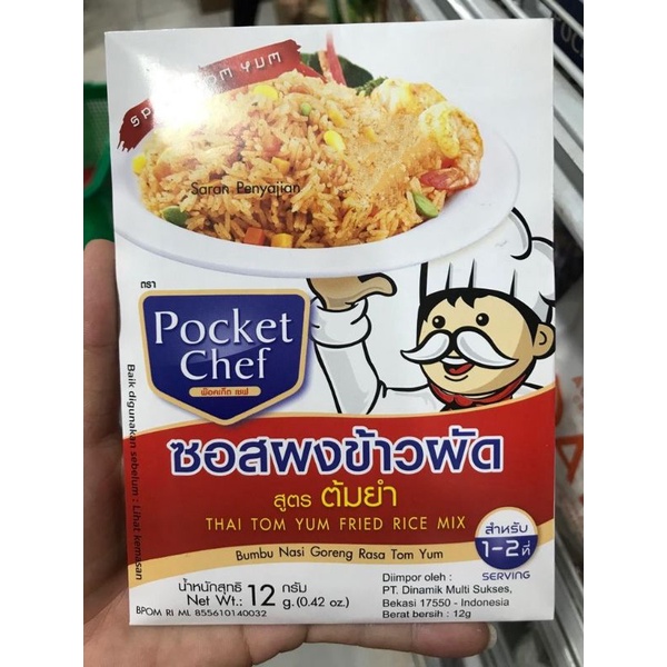 

Pocket Chef Thai Tom Yum Fried Rice Mix /Bumbu Nasi Goreng Rasa Tom yum Thailand 12gr HALAL