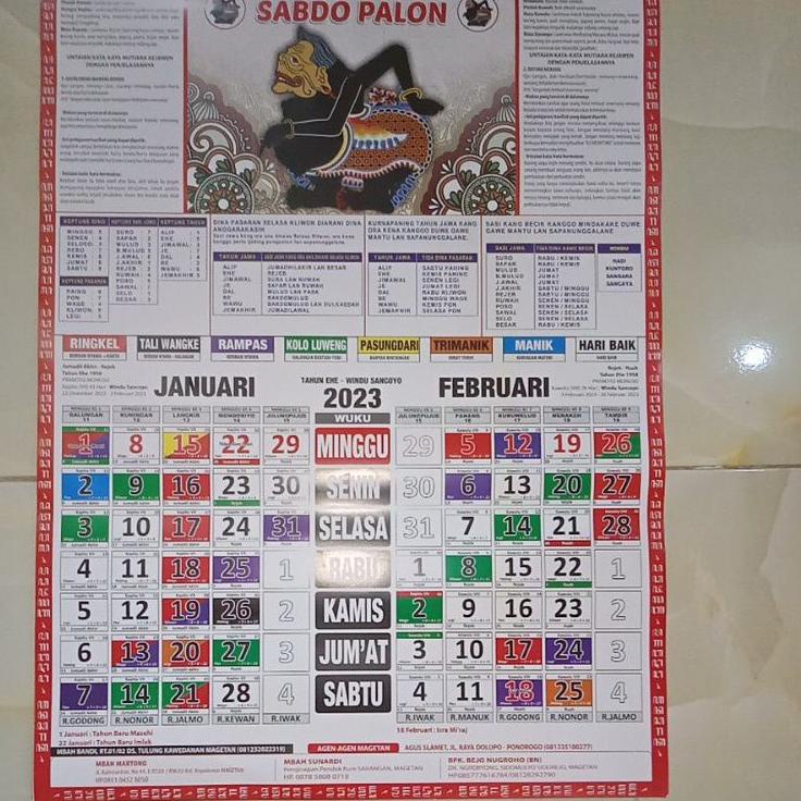

(C(88♥) KALENDER KEJAWEN 2023 (sabdo palon original),kalender jawa murah 2023,kalender 2023 hitungan jawa, kekinian