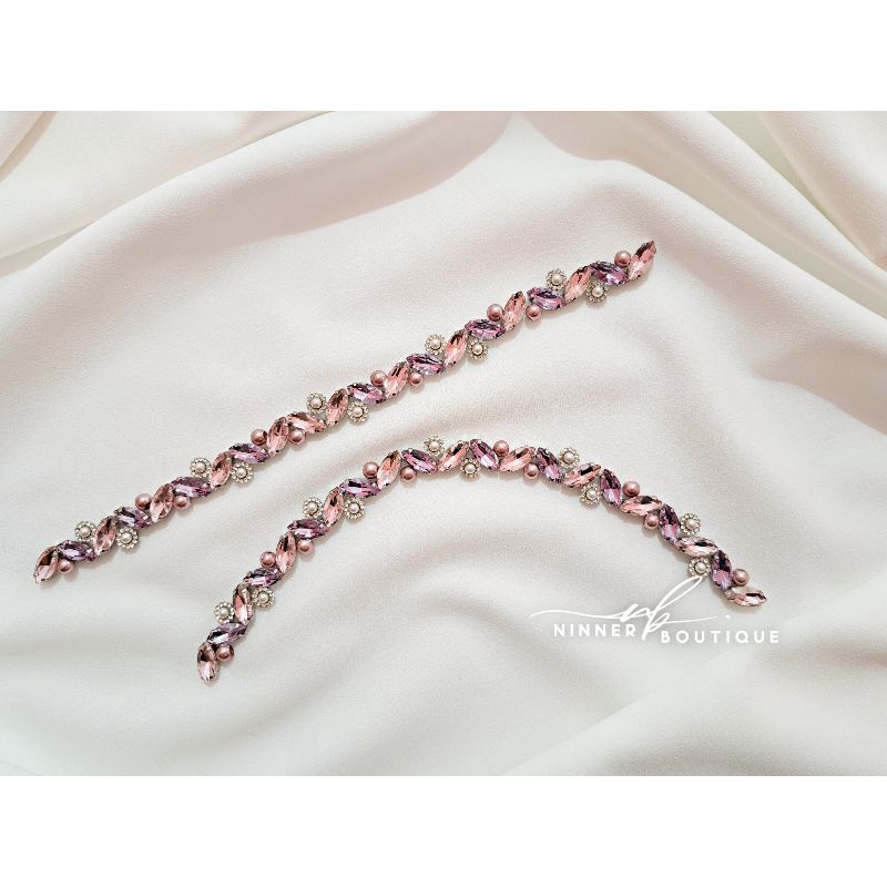 Chiara Belt Payet | Payet Rangkai | Strip Mutiara | Strip Payet Rabgkai | Payet Pinggang | Payet Keb