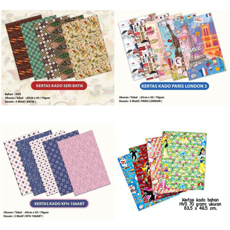 

KERTAS KADO HARGA PERLEMBAR / KERTAS KADO MURAH KUALITAS BAGUS / KERTAS KADO BAHAN TEBAL / KERTAS KADO