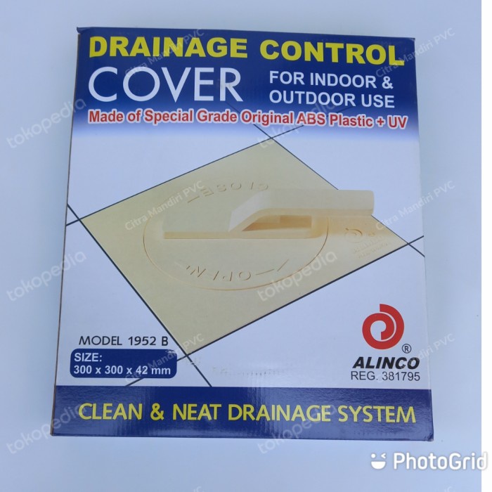 Tutup Bak Control / Drainage Control Cover Alinco 30 X 30 Abs - Cream