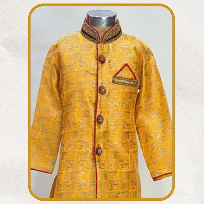 Setelan Baju Anak Laki-Laki India Kurta / Vest