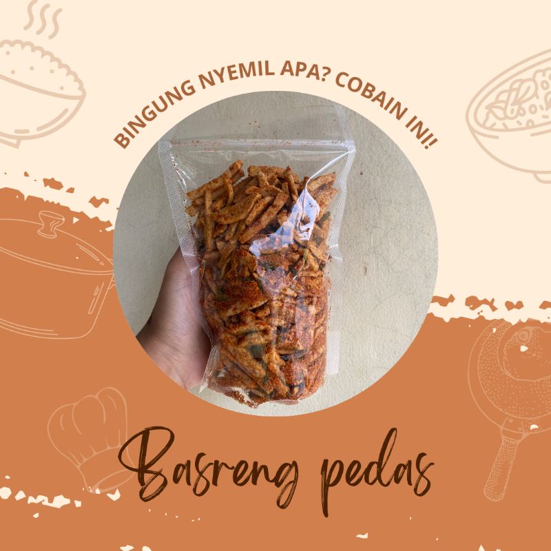 

Basreng pedas original daun jeruk
