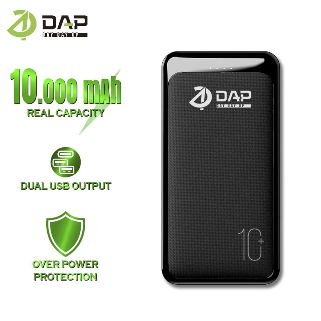 DAP Power Bank  D-P111 PowerBank 10.000 maH Dual Input Output Type C &amp; Micro USB DAP