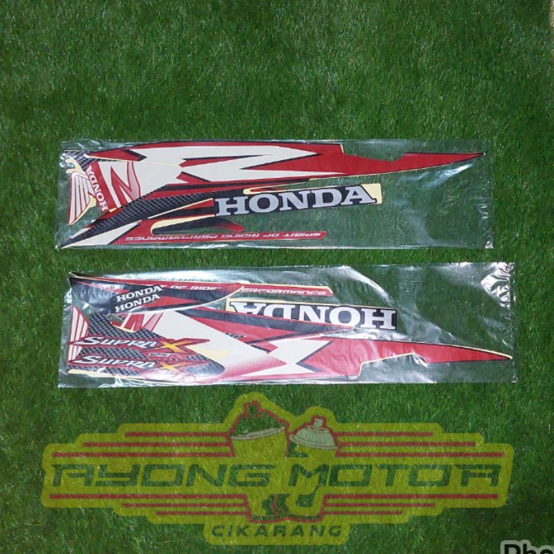 Striping Honda Supra X 125 CW 2008 Hitam Merah