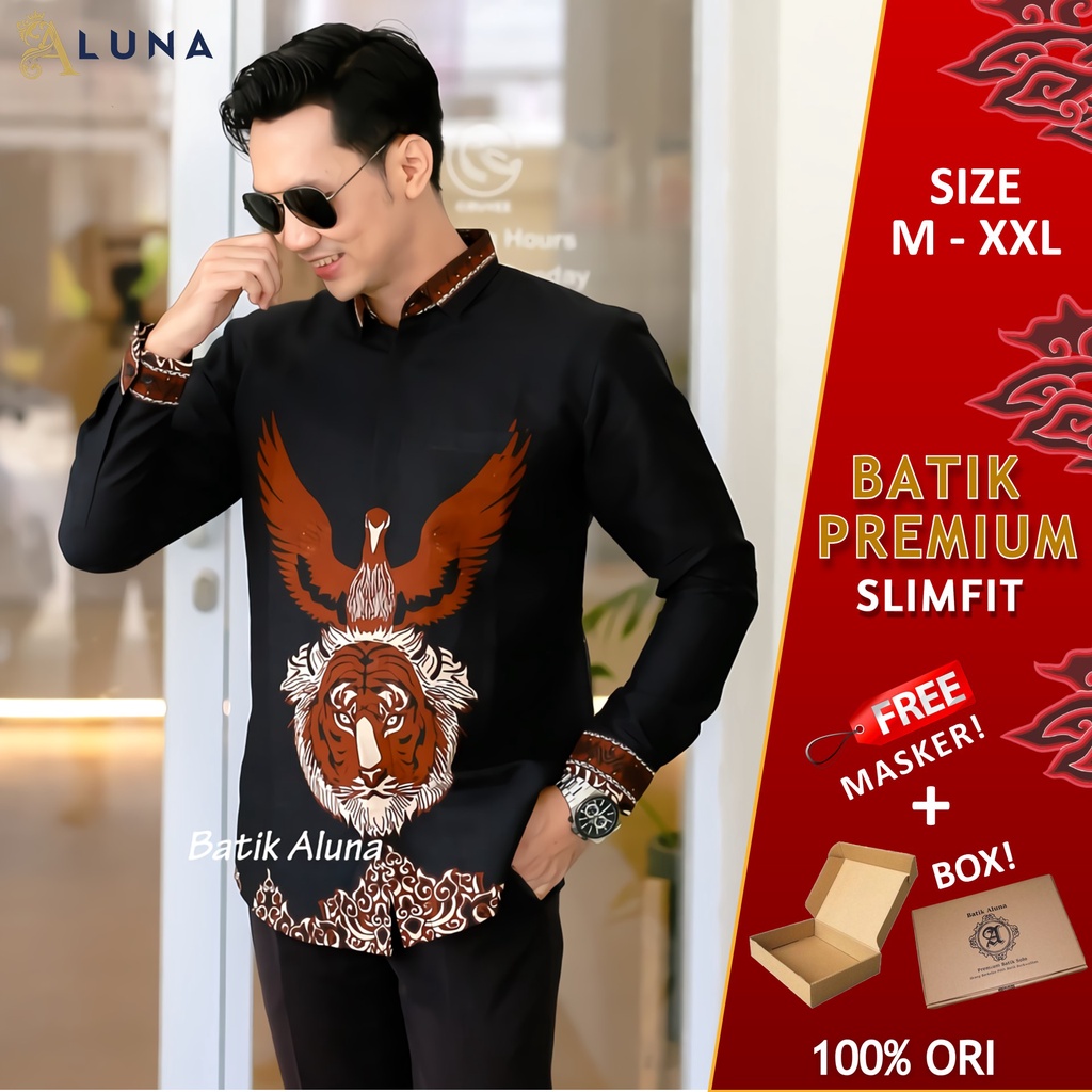 Baju Kemeja Batik Pria Cowok Lengan Panjang Slimfit Atasan Batik Premium Pria Cowok Batik Pekalongan Kekinian Original Modern Seragam Kantor Jumbo SBA 09