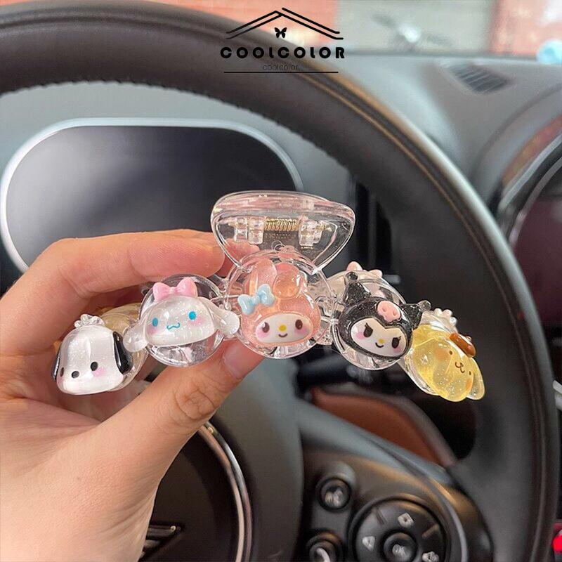 COD❤️Klip Rambut Besar Kulomi Berkedip Halus Transparan Lucu Gadis Klip Rambut Ekor Kuda- cl